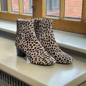 Cavalllini cheetah print round heel boot.
